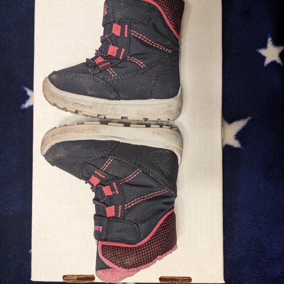 Kamik waterproof navy/magenta Stance 2 toddler boots - size US 6 - Picture 4 of 8